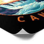 Niagara Falls Canada Retro Distressed Circle  Poster (Ecke)