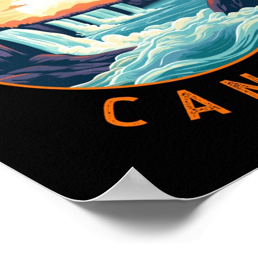 Niagara Falls Canada Retro Distressed Circle  Poster (Ecke)