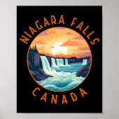 Niagara Falls Canada Retro Distressed Circle  Poster (Vorne)
