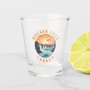 Niagara Falls Canada Retro Distressed Circle Schnapsglas