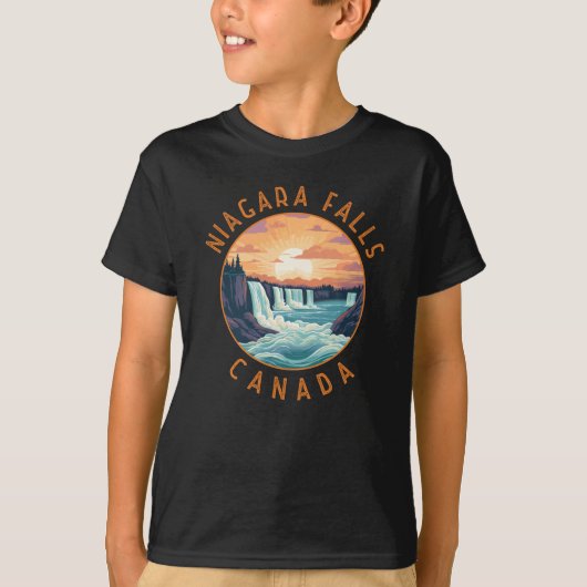 Niagara Falls Canada Retro Distressed Circle T-Shirt (Vorderseite)