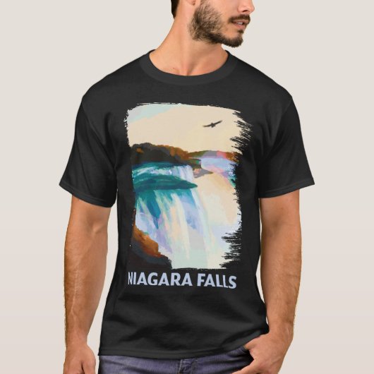 Niagara Falls Canada USA Skyline Silhouette Outlin T-Shirt (Vorderseite)