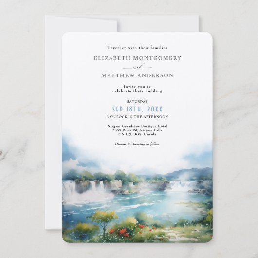 Niagara Falls Cascade Canada Wedding Einladung (Vorderseite)