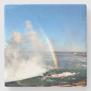Niagara Falls, doppelter Regenbogen, vom Steinuntersetzer