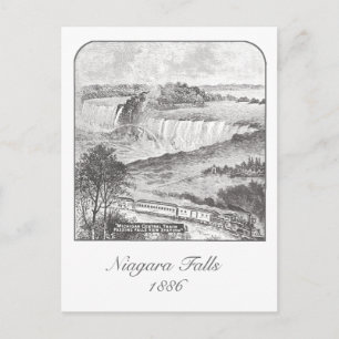 Niagara Falls - Falls View Eisenbahn 1886 Postkart Postkarte
