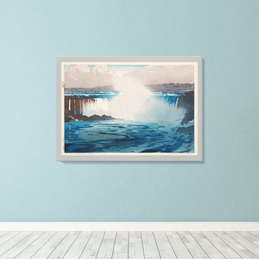 Niagara Falls, Hiroshi Yoshida, Woodcut Leinwanddruck (Insitu (Holzboden))