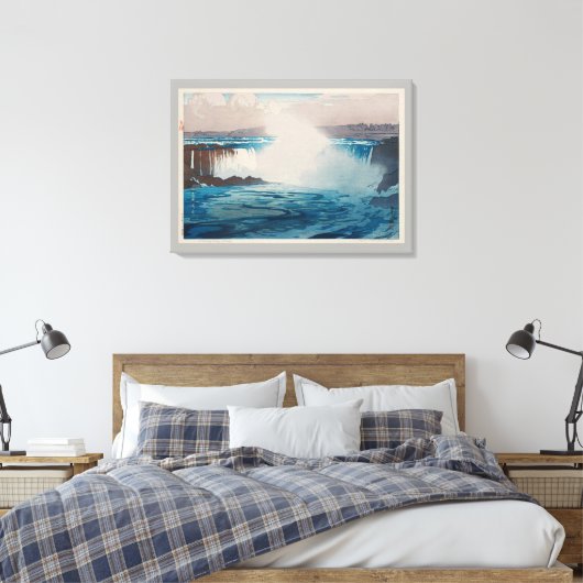 Niagara Falls, Hiroshi Yoshida, Woodcut Leinwanddruck (Insitu (Schlafzimmer))