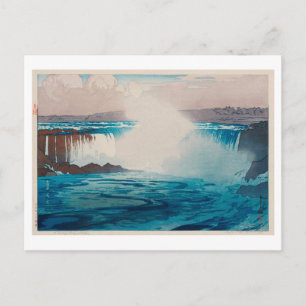 Niagara Falls, Hiroshi Yoshida, Woodcut Postkarte