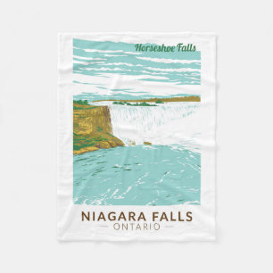 Niagara Falls Horseshoe Falls Reisen Vintag Fleecedecke