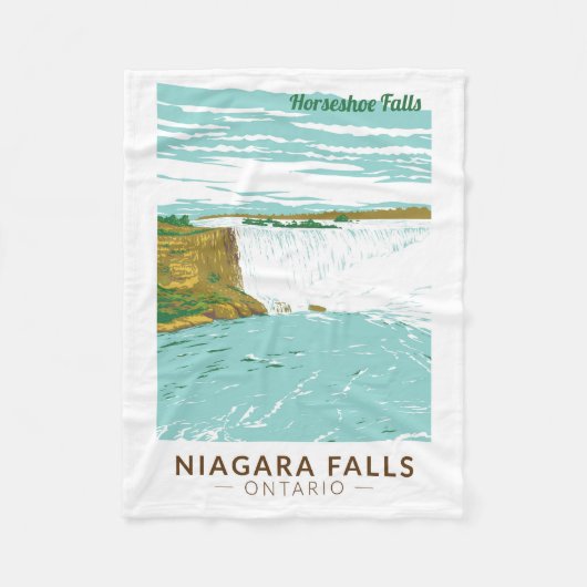 Niagara Falls Horseshoe Falls Reisen Vintag Fleecedecke (Vorderseite)