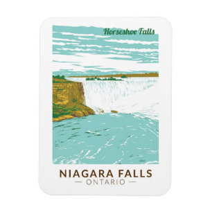 Niagara Falls Hufeisenfälle Reise Kunst Vintage Magnet