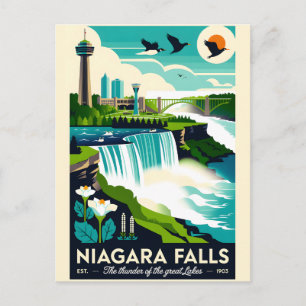 Niagara Falls Kanada Retro-Reiseposter-Kunst Postkarte