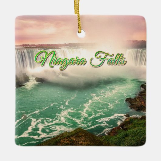 Niagara Falls, Kanada sunset stylized Keramikornament (Vorderseite)