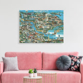 Niagara Falls Karte Leinwanddruck (Insitu (Wohnzimmer))