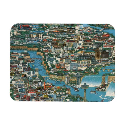 Niagara Falls Karte Magnet (Horizontal)