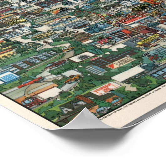 Niagara Falls Karte Poster (Ecke)