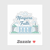 Niagara Falls Minimal Flat Design Illustration Aufkleber (Blatt)