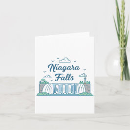 Niagara Falls Minimal Flat Design Illustration Feiertagskarte