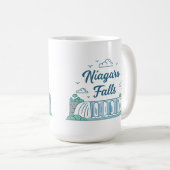 Niagara Falls Minimal Flat Design Illustration Kaffeetasse (VorderseiteRechts)