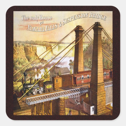 Niagara Falls New York Foto Views Quadratischer Aufkleber (Vorderseite)