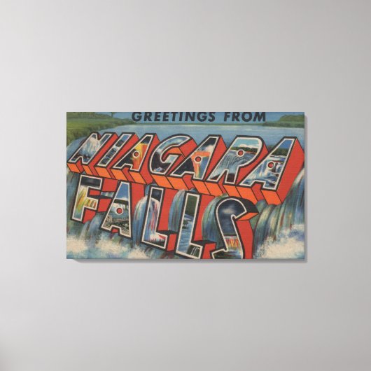 Niagara Falls, New York - Große Briefszenen Leinwanddruck (Vorderseite)