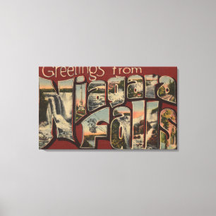 Niagara Falls, New York - große Buchstabe-Szenen  Leinwanddruck