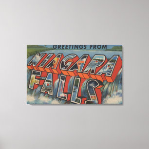 Niagara Falls, New York - große Buchstabe-Szenen Leinwanddruck