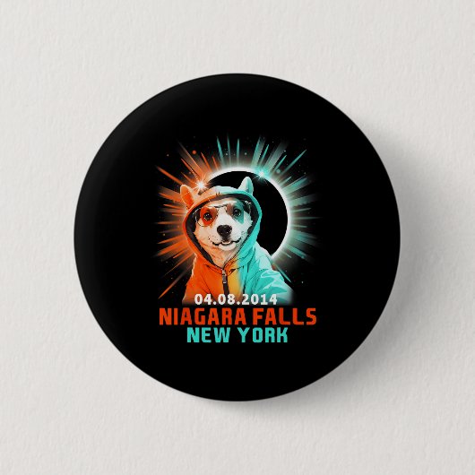 Niagara Falls New York Total Solar Eclipse 2024 Button (Vorderseite)