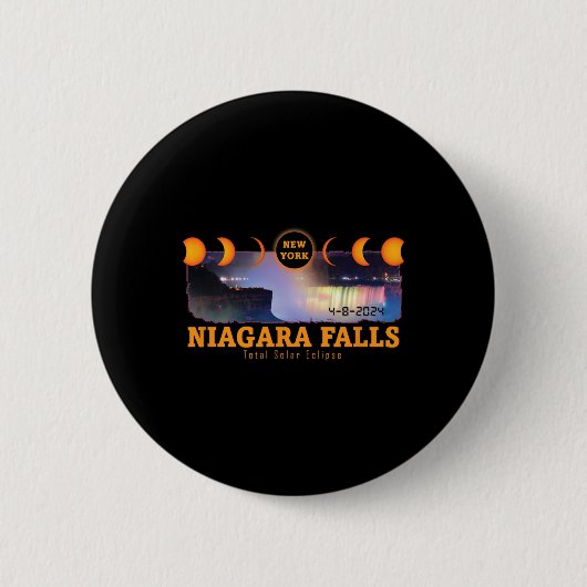 Niagara Falls New York Total Solar Eclipse Souveni Button (Vorderseite)