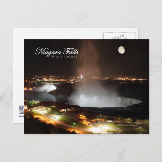 Niagara Falls Night Lights Postkarte (Vorne/Hinten)