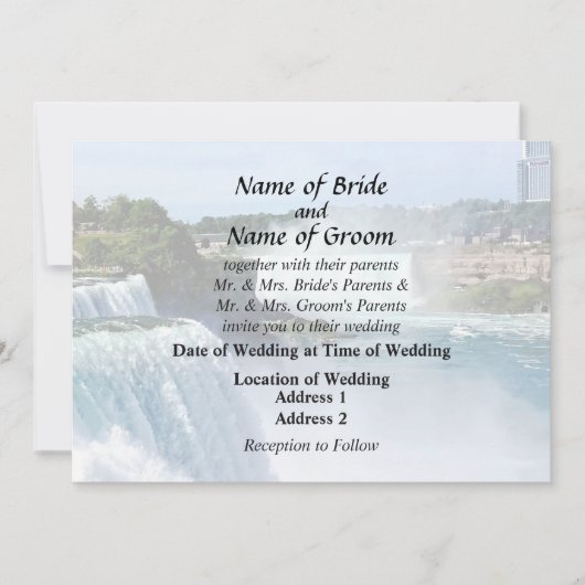 Niagara Falls NY - Blick von der amerikanischen Se Einladung (Vorderseite)