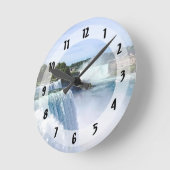 Niagara Falls NY - Blick von der amerikanischen Se Runde Wanduhr (Winkel)