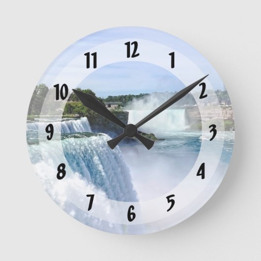 Niagara Falls NY - Blick von der amerikanischen Se Runde Wanduhr (Vorderseite)