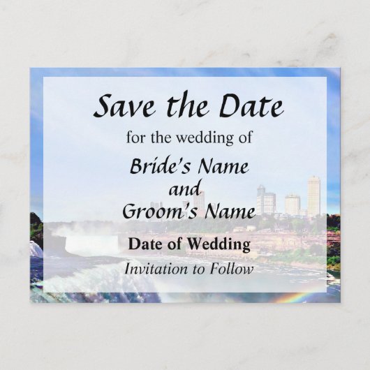 Niagara Falls NY - Unter dem Regenbogen Save the D Ankündigungspostkarte (Vorderseite)