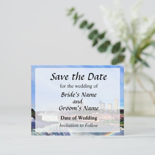 Niagara Falls NY - Unter dem Regenbogen Save the D Ankündigungspostkarte (Stehend Vorderseite)