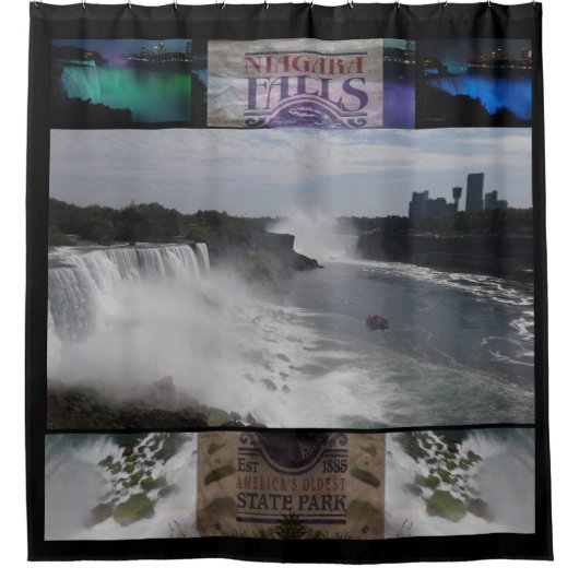Niagara Falls Oldest Staat Park Collage Dusche Cur Duschvorhang (Vorderseite)