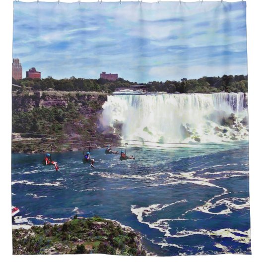 Niagara Falls ON - Zipline Duschvorhang (Vorderseite)