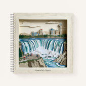 Niagara Falls Ontairo Canada Paper Collage Diorama Notizblock (Vorderseite)