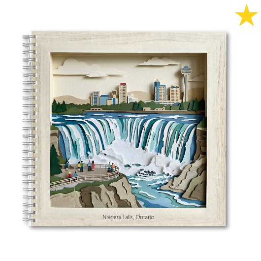 Niagara Falls Ontairo Canada Paper Collage Diorama Notizblock