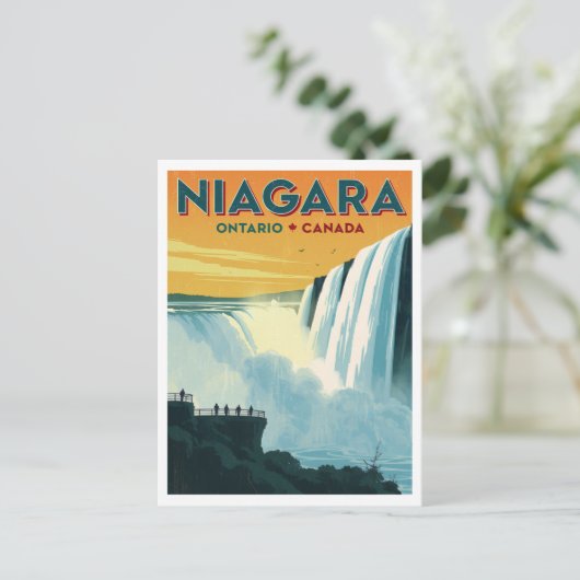 Niagara Falls Ontario Canada Travel Poster Postkarte (Stehend Vorderseite)