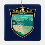 Niagara Falls Ontario Kunst, Dichtung und Musik Vi Keramikornament<br><div class="desc">Niagara Falls in einem Vektor Art Stil. Die Lage am Ufer des Westerns des Niagara River überblickt den Horseshoe Falls,  den weitläufigsten Abschnitt der Kaskaden.</div>