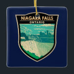 Niagara Falls Ontario Kunst, Dichtung und Musik Vi Keramikornament<br><div class="desc">Niagara Falls in einem Vektor Art Stil. Die Lage am Ufer des Westerns des Niagara River überblickt den Horseshoe Falls,  den weitläufigsten Abschnitt der Kaskaden.</div>