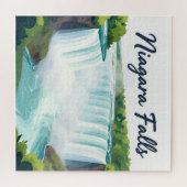 Niagara Falls Painterly Landscape Illustration Puzzle (Horizontal)