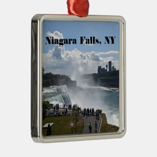 Niagara Falls Premium Square Ornaments Silbernes Ornament (Rechts)