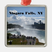 Niagara Falls Premium Square Ornaments Silbernes Ornament (Vorne)