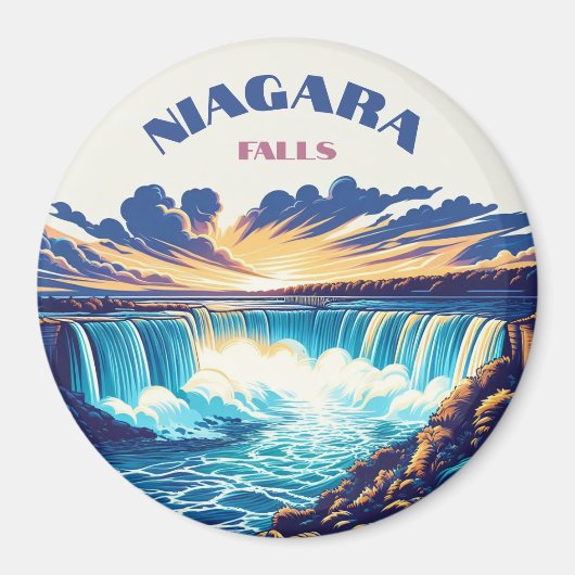 "Niagara Falls - Retro 90er Splash Kühlschrankmagn Magnet (Vorne)