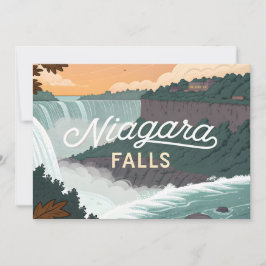 Niagara Falls Retro Vintage Poster Illustration Feiertagskarte
