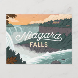 Niagara Falls Retro Vintage Poster Illustration Feiertagspostkarte