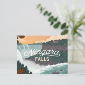 Niagara Falls Retro Vintage Poster Illustration Postkarte (Stehend Vorderseite)
