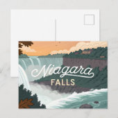 Niagara Falls Retro Vintage Poster Illustration Postkarte (Vorne/Hinten)